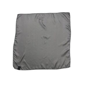 Hand Stitched Gray Made In Italian Silk Scarf 20" Square Minimalist Quiet Luxury